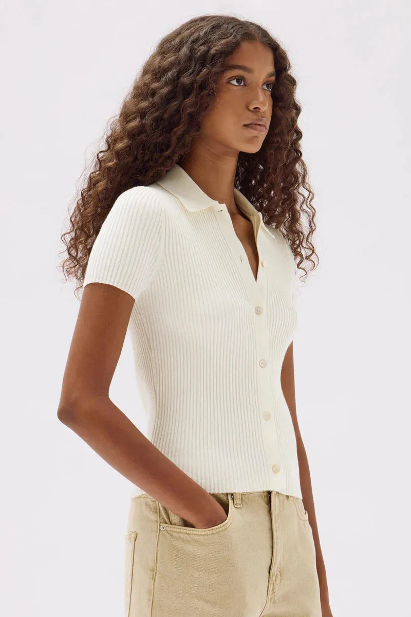 Harley Knit SS Polo Cream