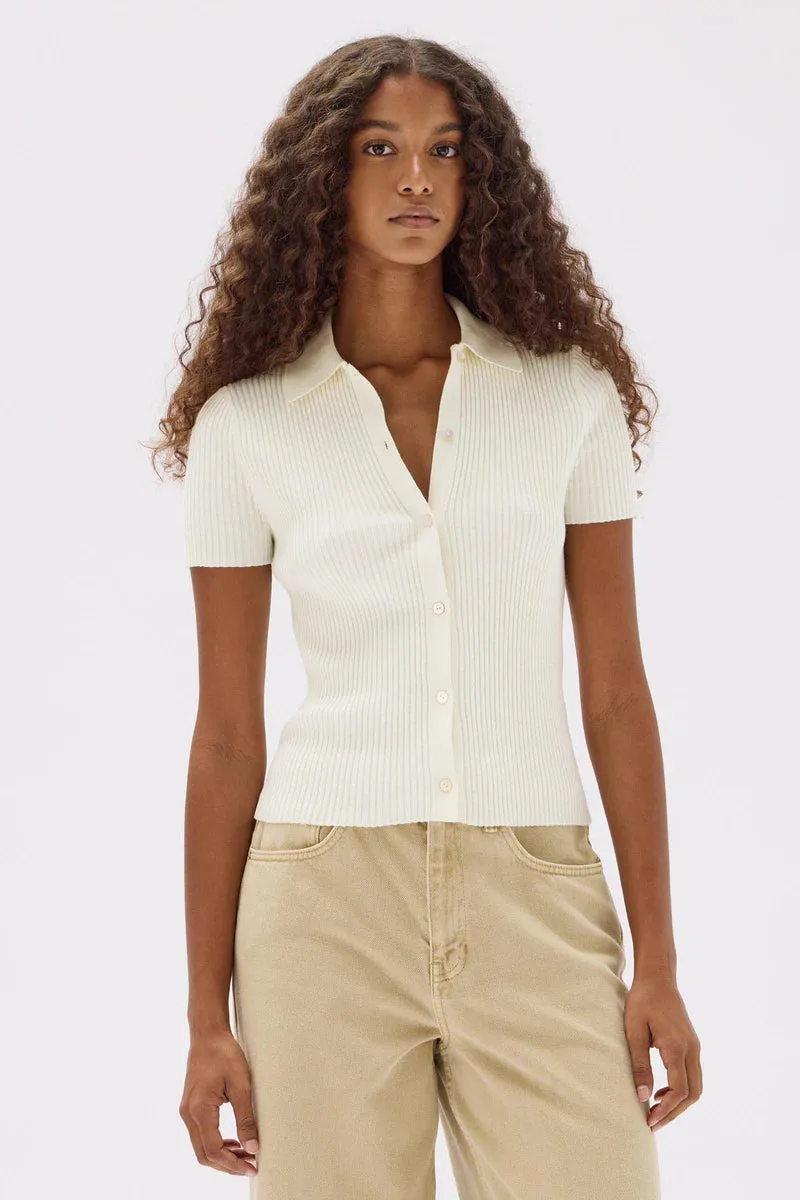 Harley Knit SS Polo Cream