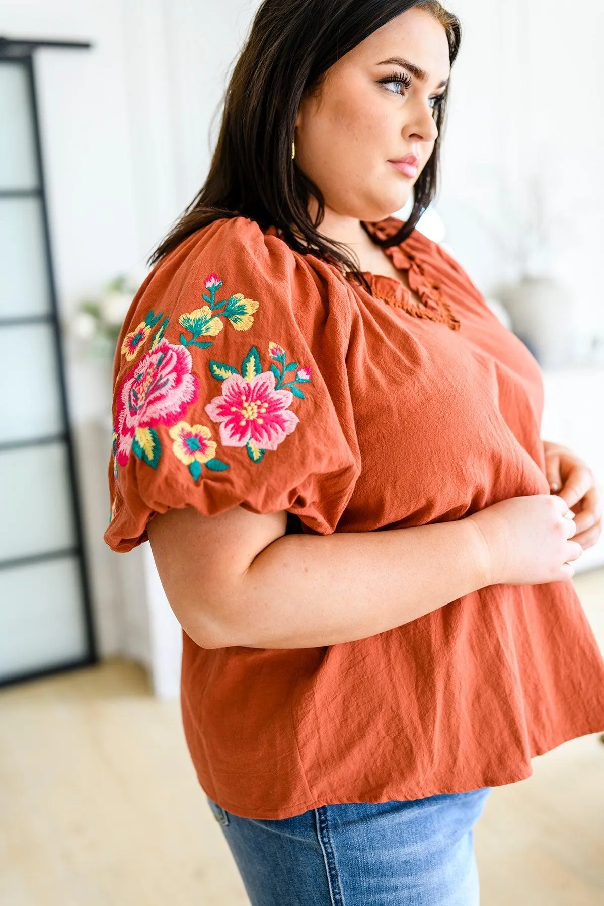 Hazel Blues® | Luisa Embroidered Blouse