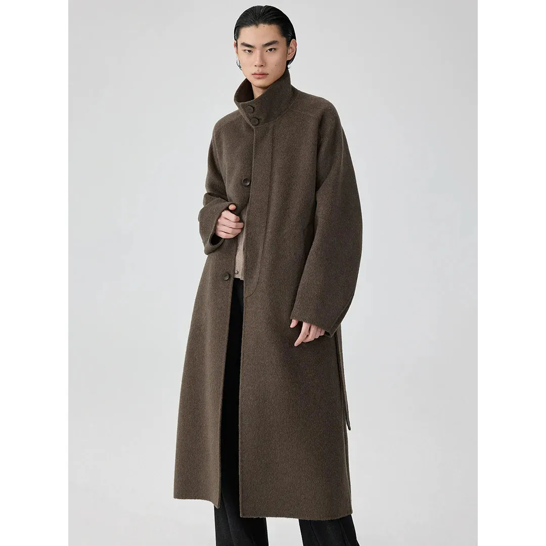 High-Neck Wool Coat