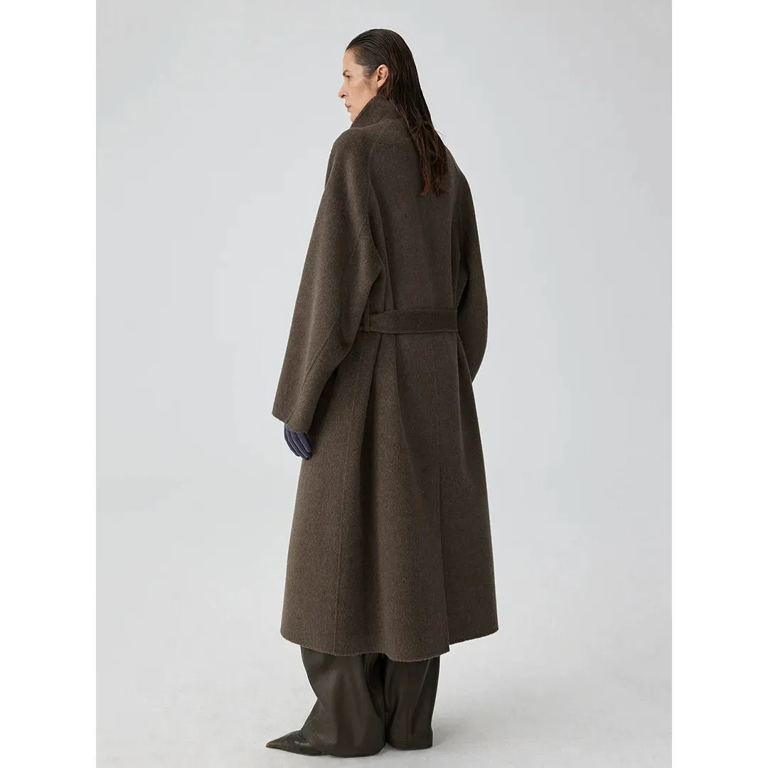 High-Neck Wool Coat
