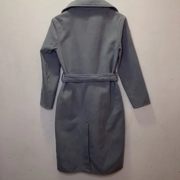 🎉Host Pick🎉 Boohoo Petite Nicole Belted Wool Look Robe Duster Coat Size 4P NWT