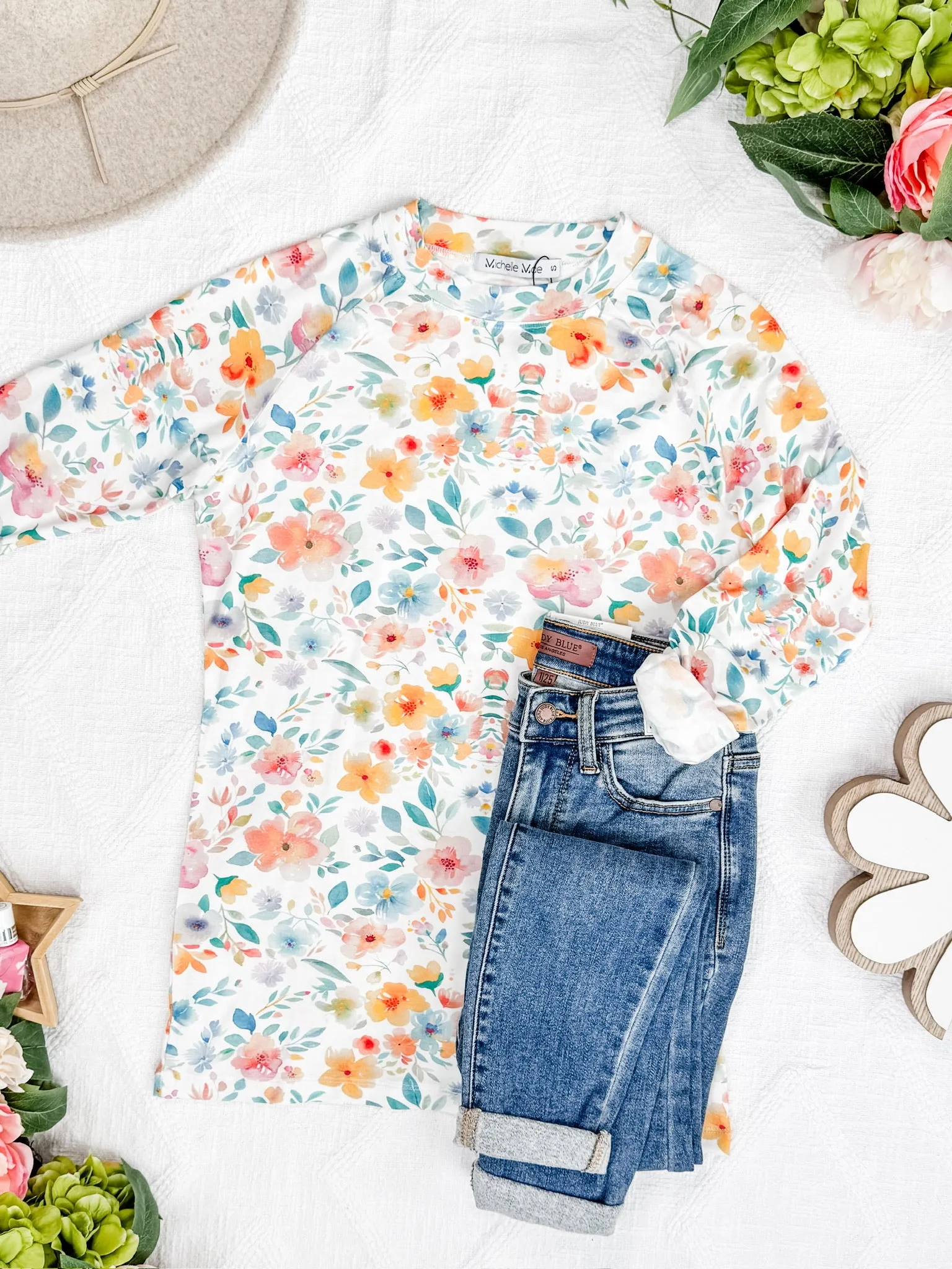 IN STOCK Blair Long Sleeve Top - Watercolor Floral