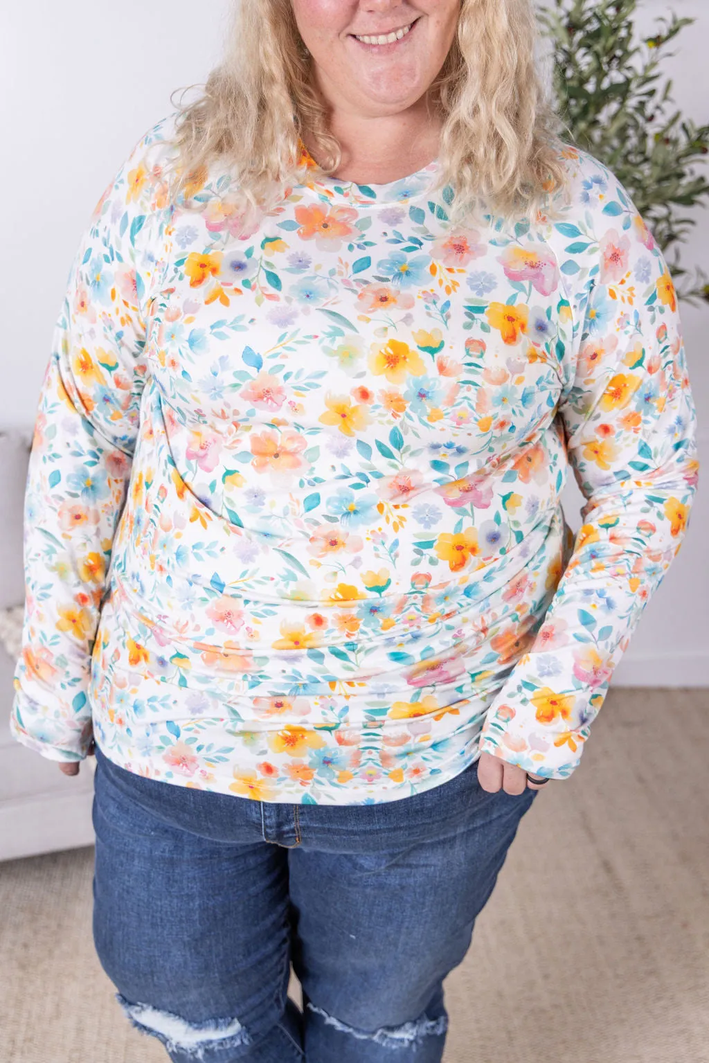 IN STOCK Blair Long Sleeve Top - Watercolor Floral