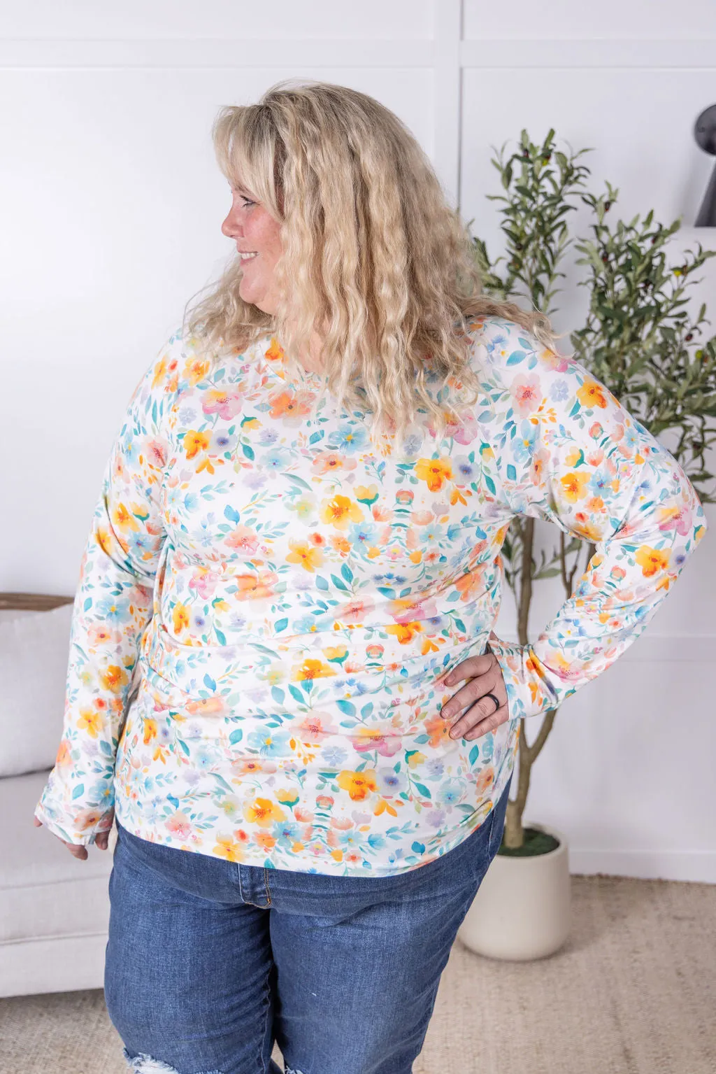 IN STOCK Blair Long Sleeve Top - Watercolor Floral