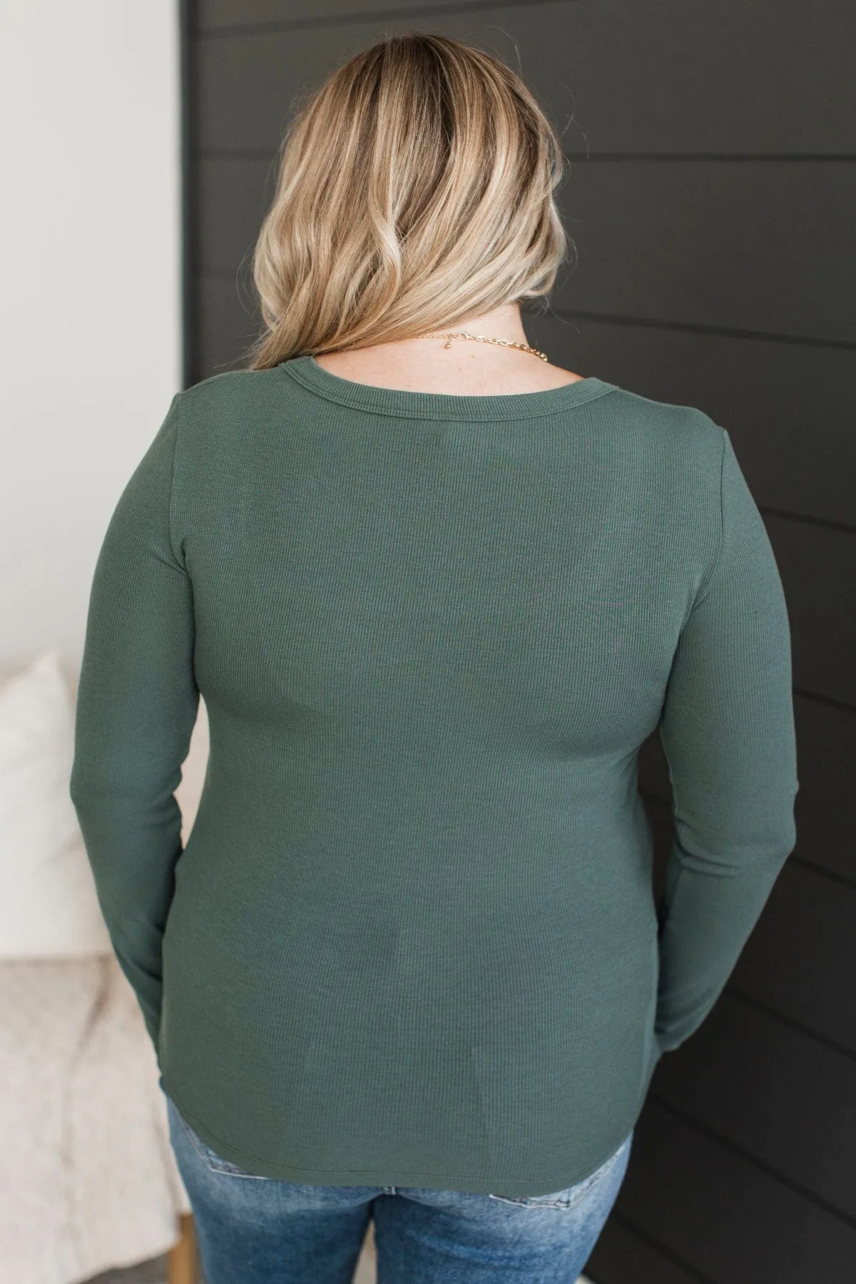 Inspiring Wonder Long Sleeve Top- Hunter Green