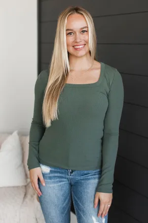 Inspiring Wonder Long Sleeve Top- Hunter Green
