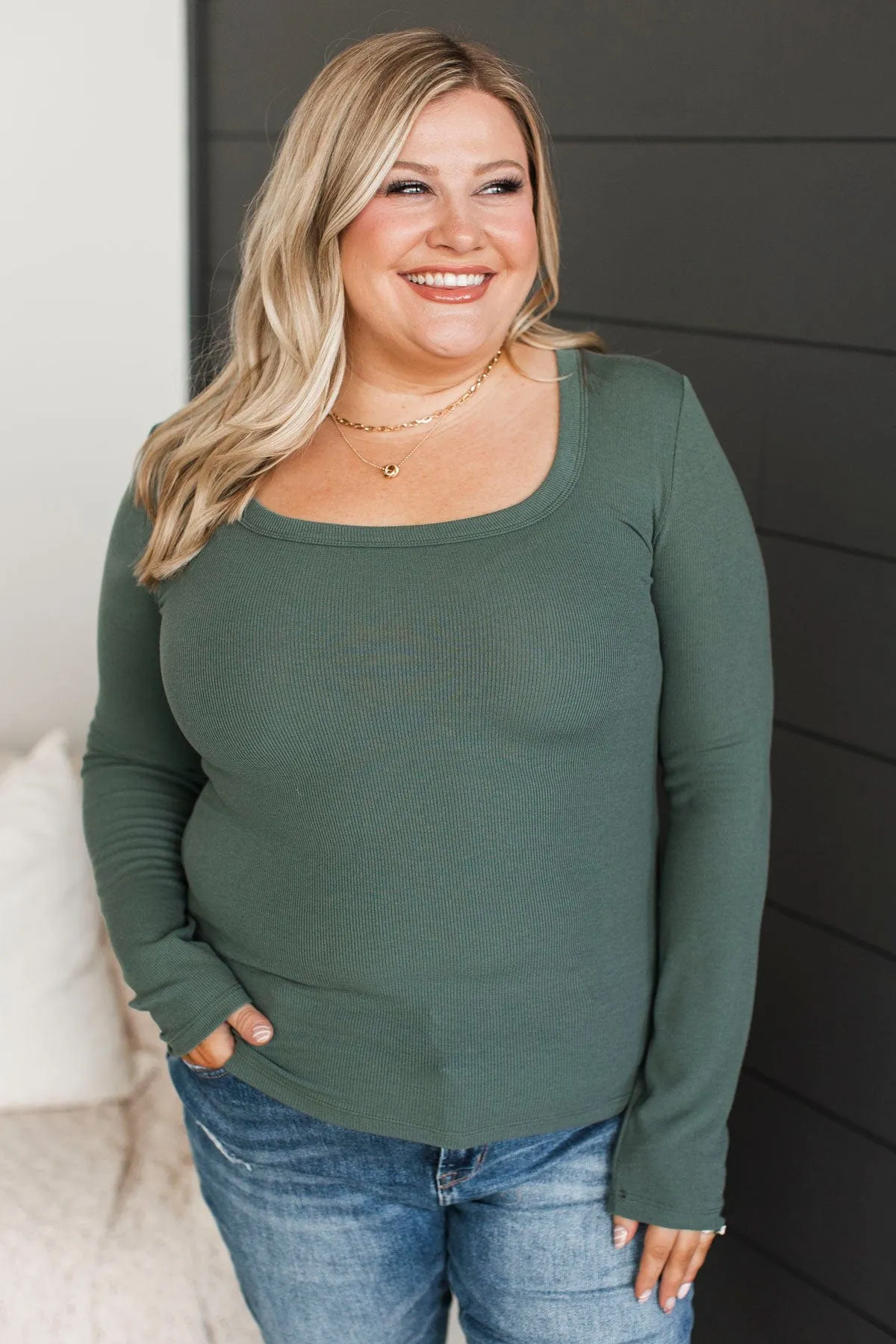 Inspiring Wonder Long Sleeve Top- Hunter Green