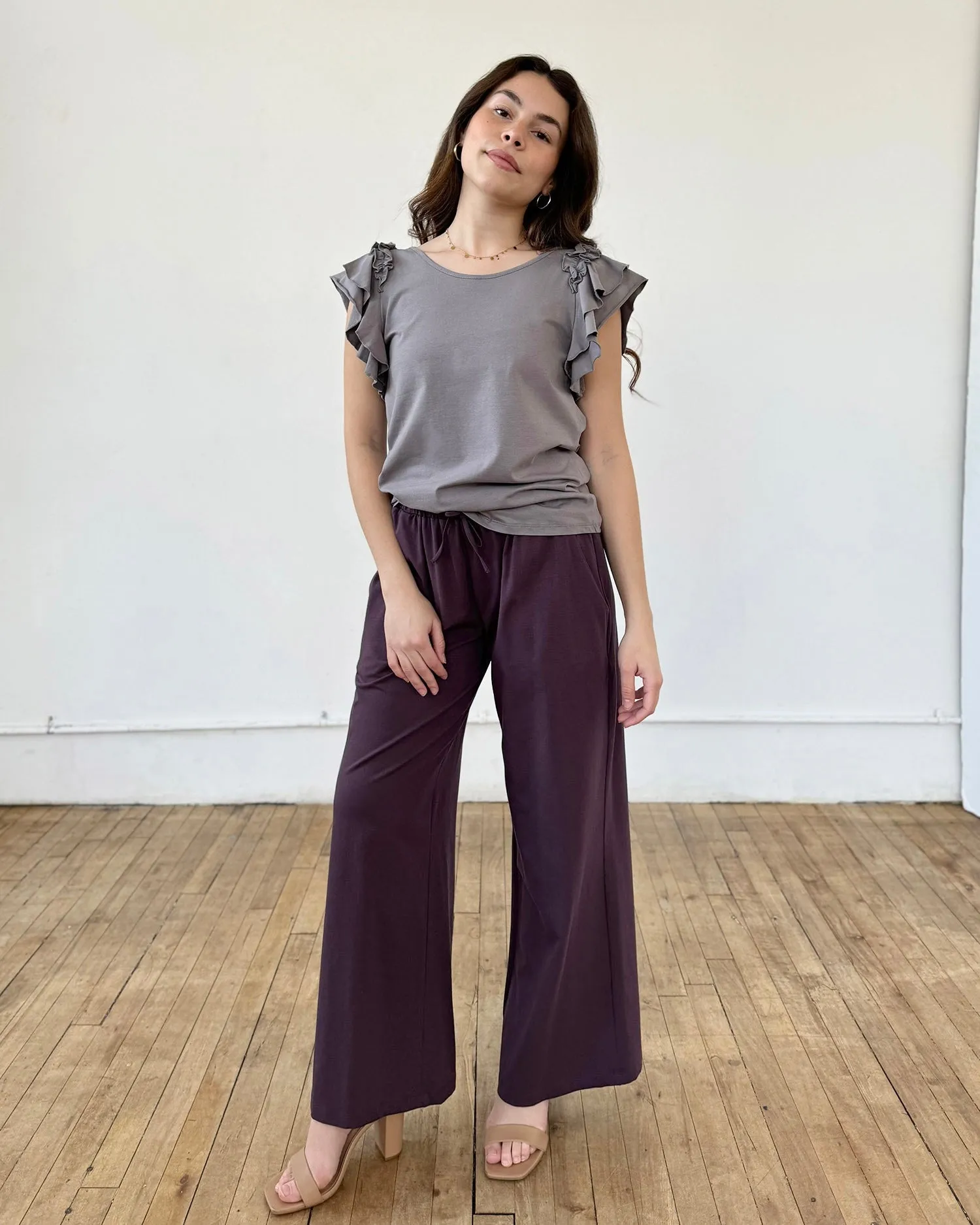 JOJO paperbag pants in Plum