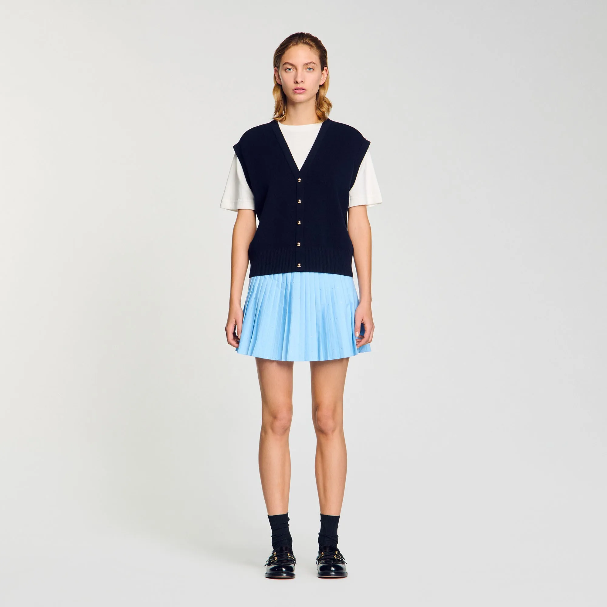 Jonas Two-Tone Wool And Cashmere Jumper Dark Navy