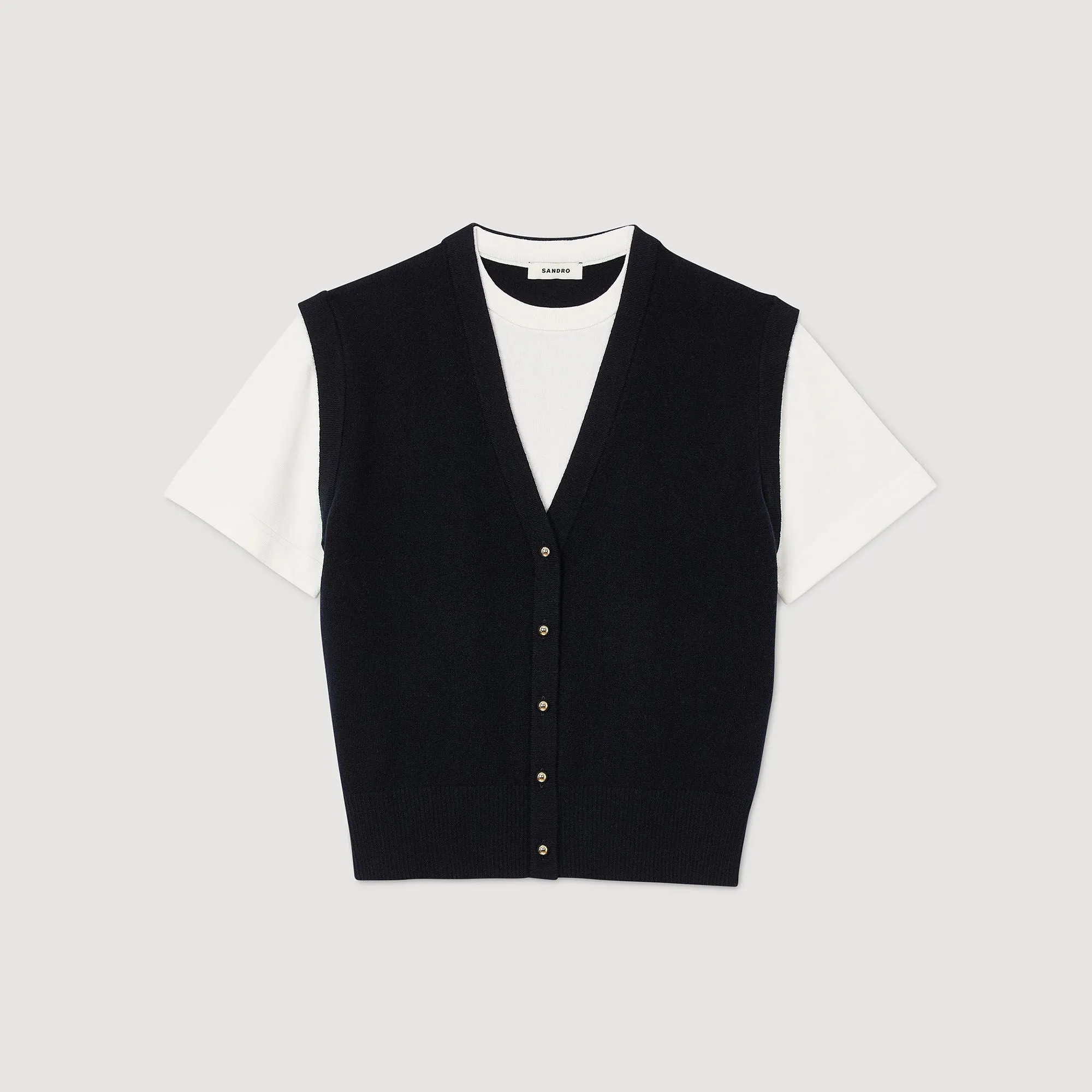 Jonas Two-Tone Wool And Cashmere Jumper Dark Navy