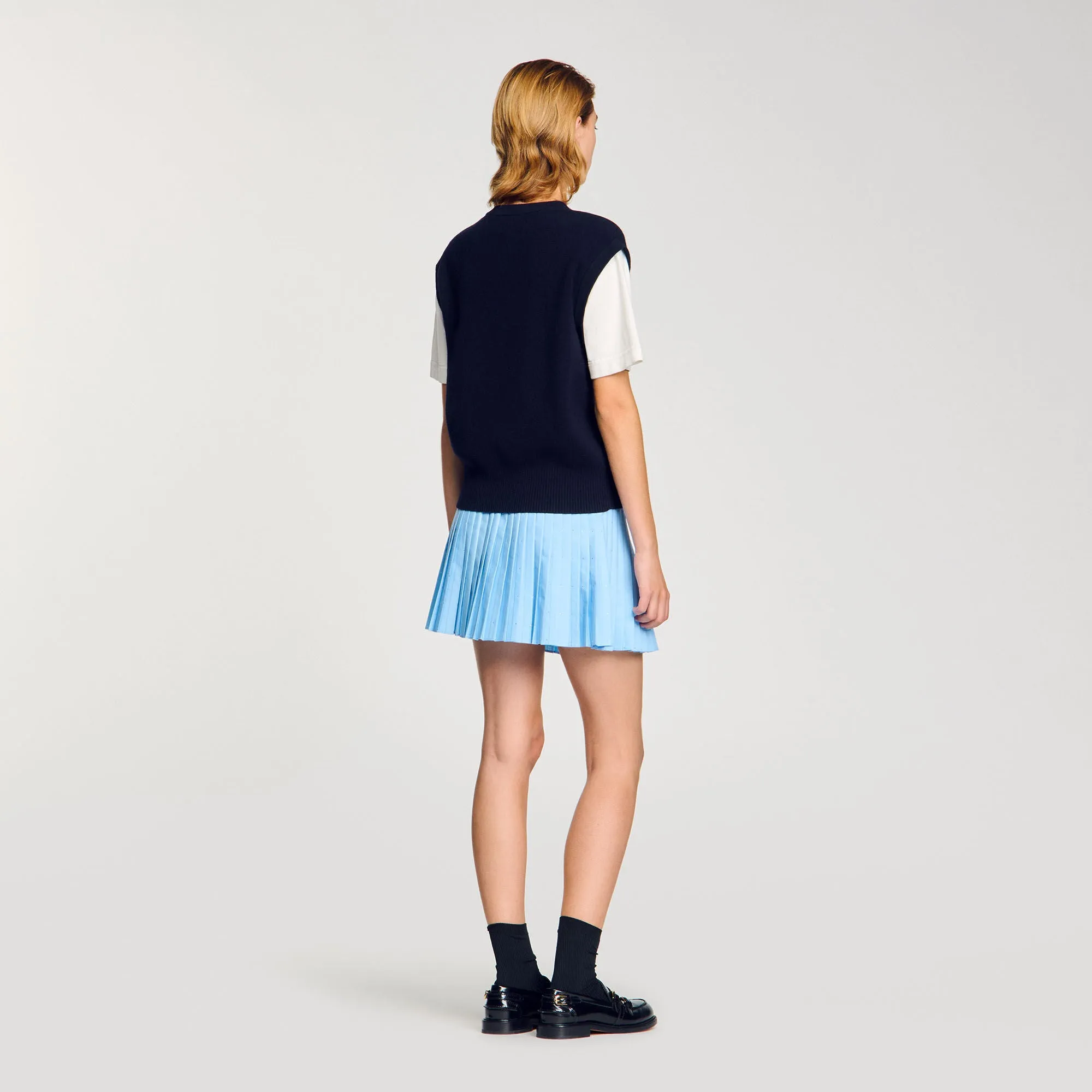 Jonas Two-Tone Wool And Cashmere Jumper Dark Navy