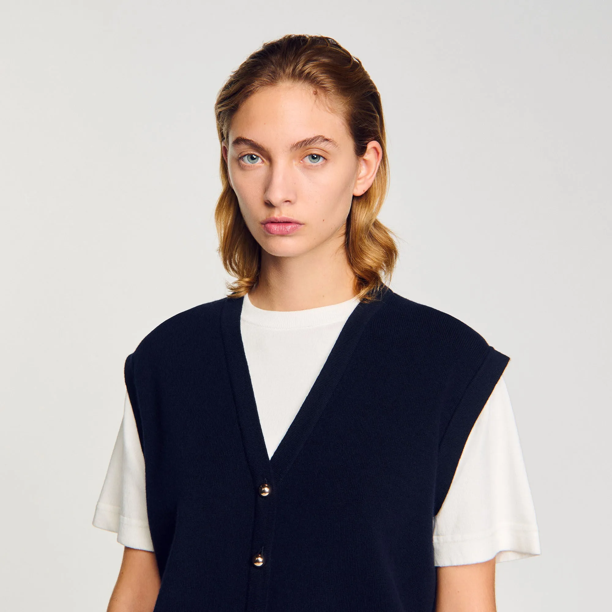 Jonas Two-Tone Wool And Cashmere Jumper Dark Navy