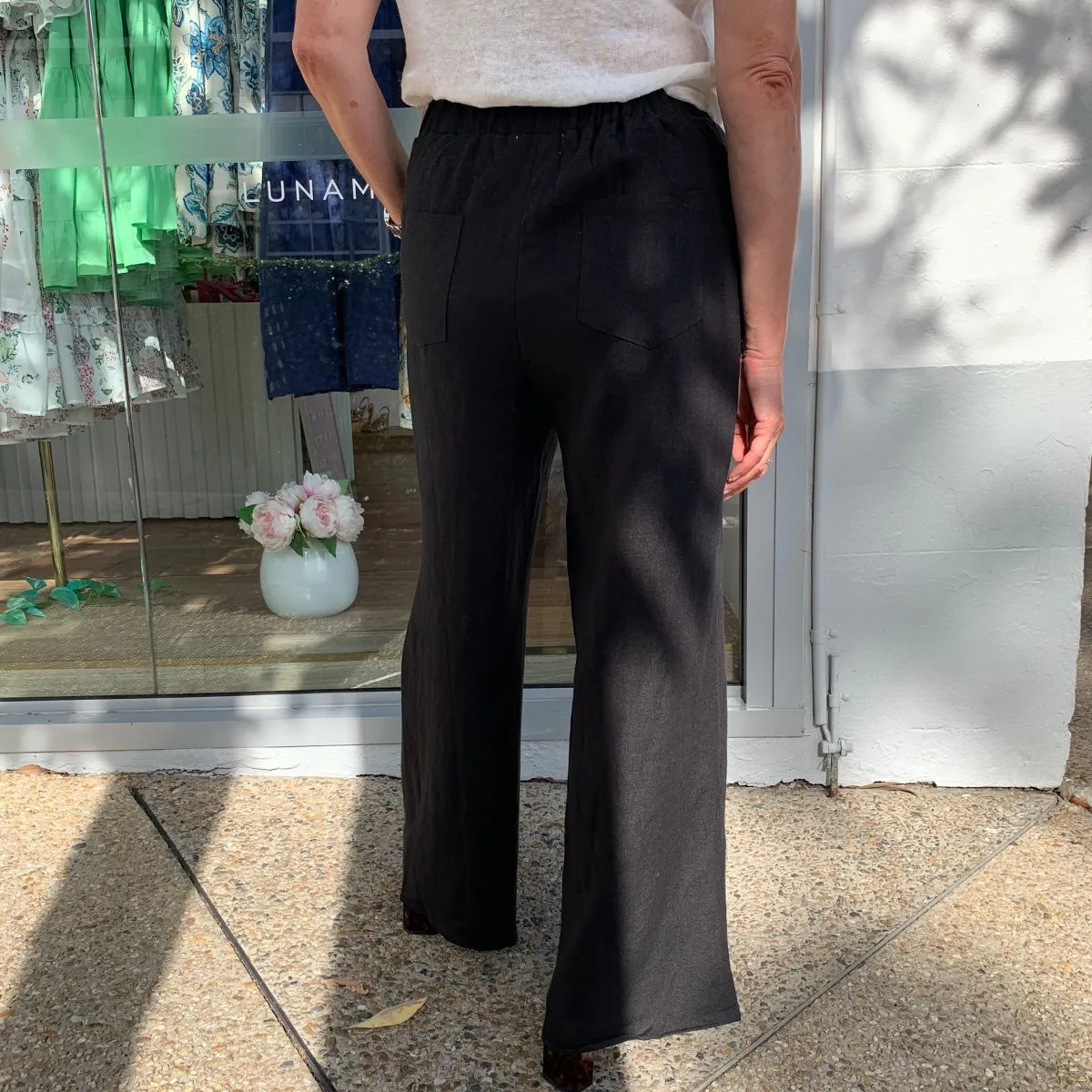 Jude Linen Pants (Black)