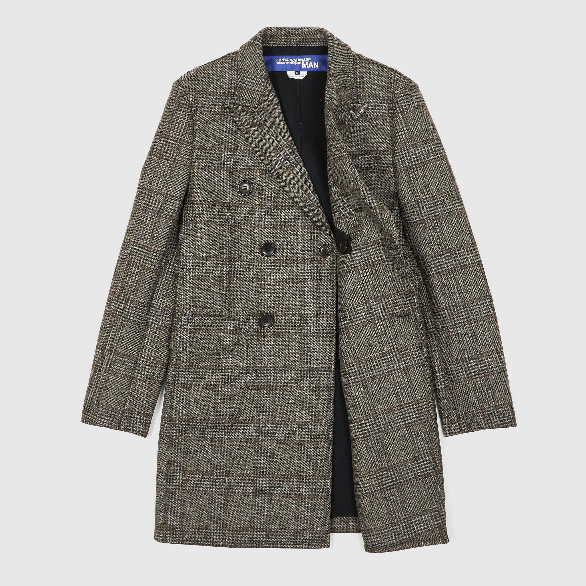 Junya Watanabe Man Glencheck Double Breasted Coat