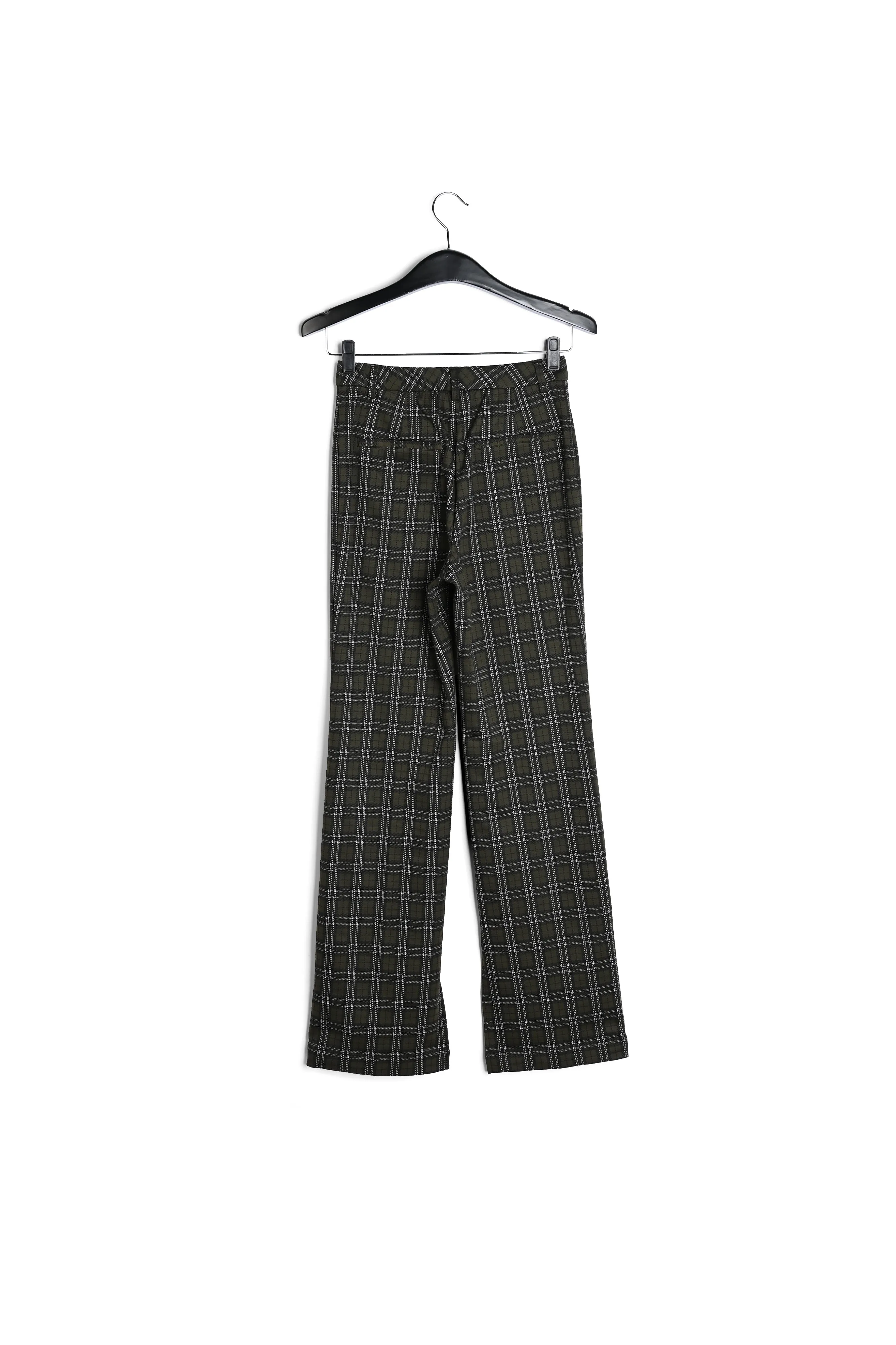 Khaki checked tailored pants