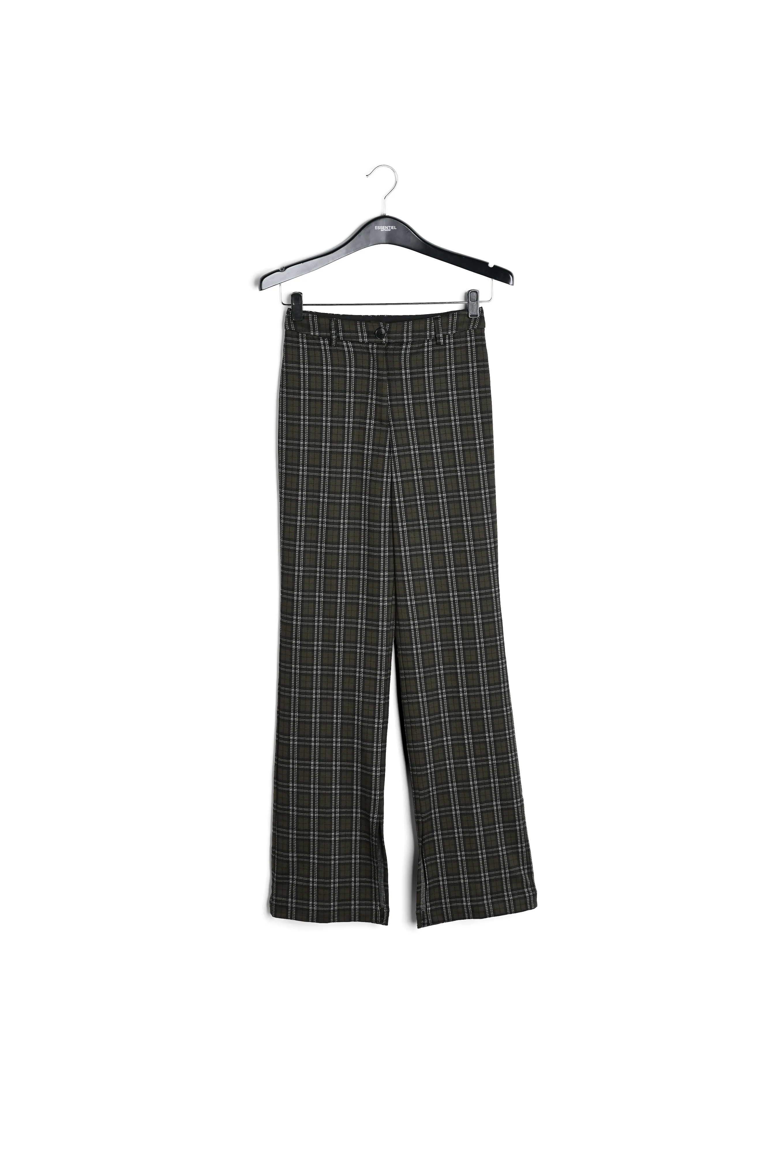 Khaki checked tailored pants