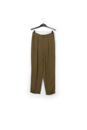 Khaki green tailored mid-rise pants