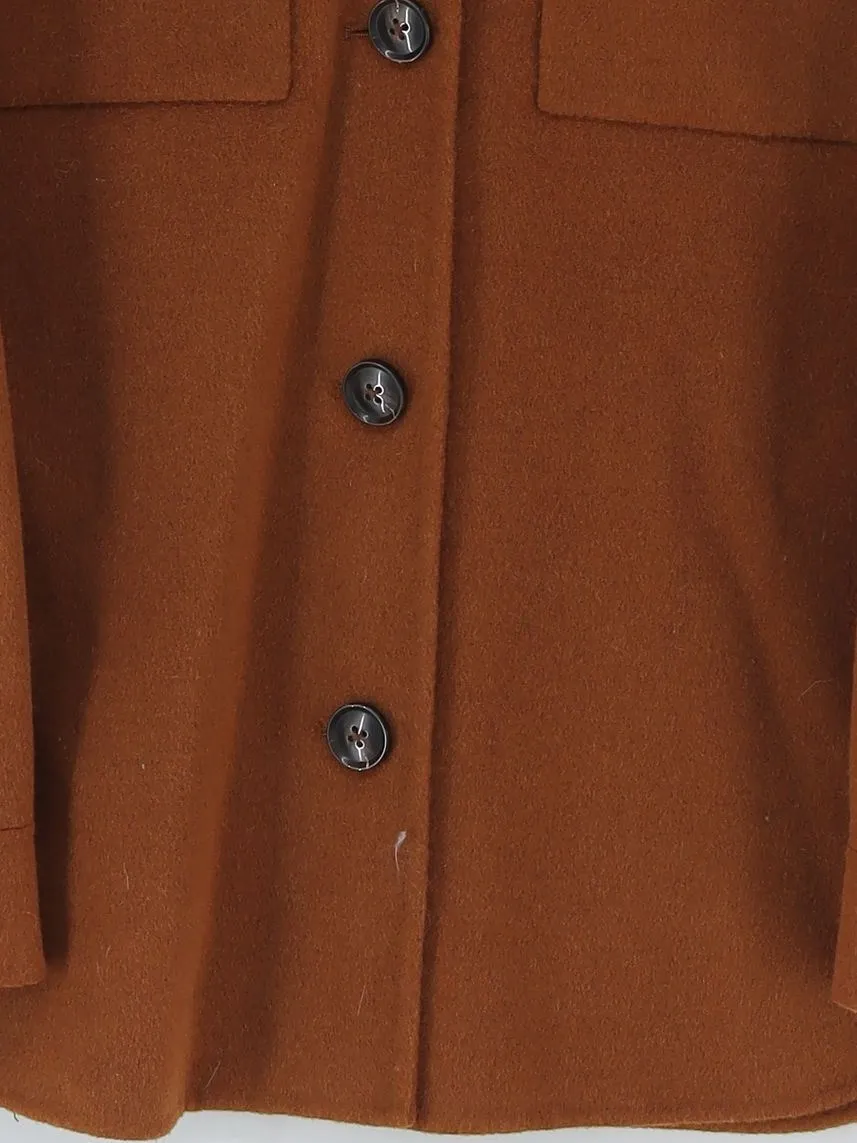 La Redoute Women's Jacket UK 12 Brown Wool with Polyester