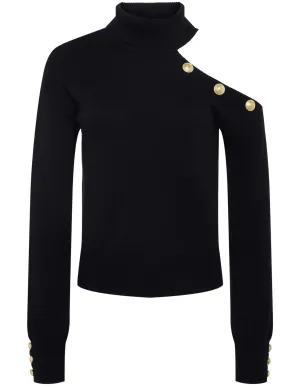 L'Agence Brixie One Shoulder Turtleneck Sweater