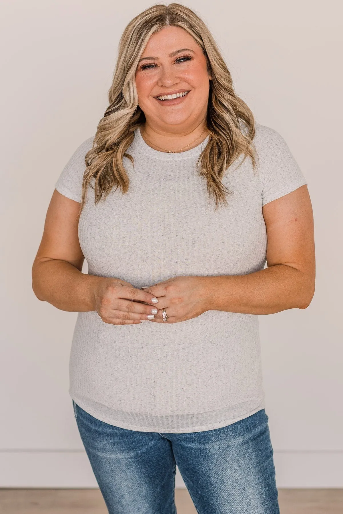 Lean Into Me Short Sleeve Top- Ivory