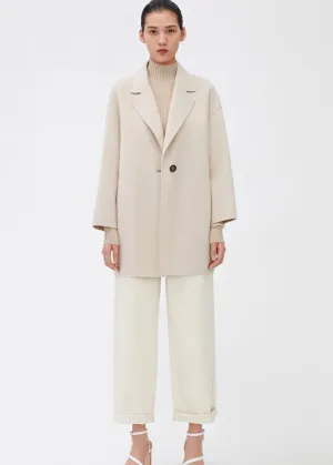 Light-Weight Wool Coat with Classic Notch Lapels