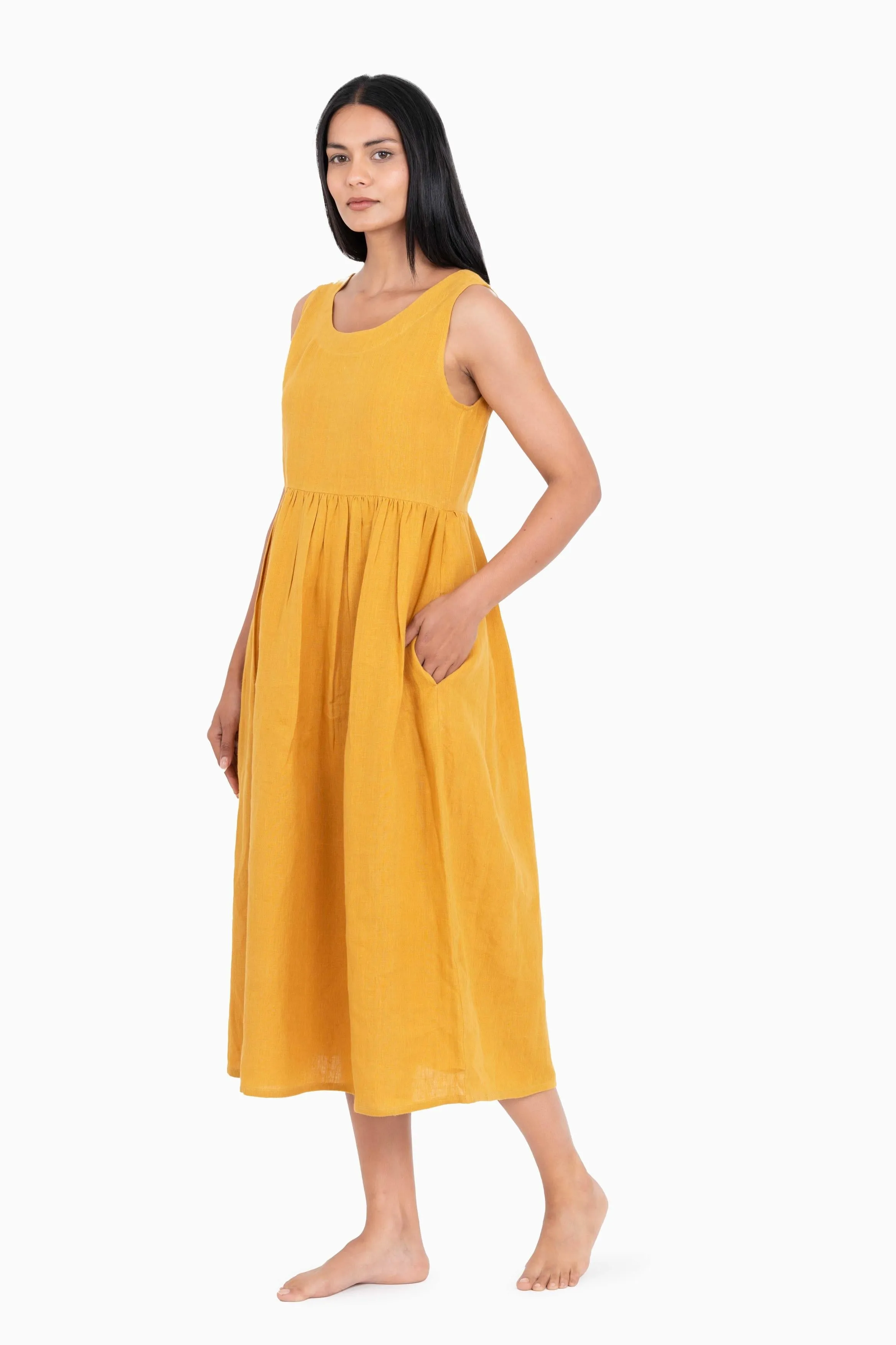 Linen Achill Dress-Petal Pink