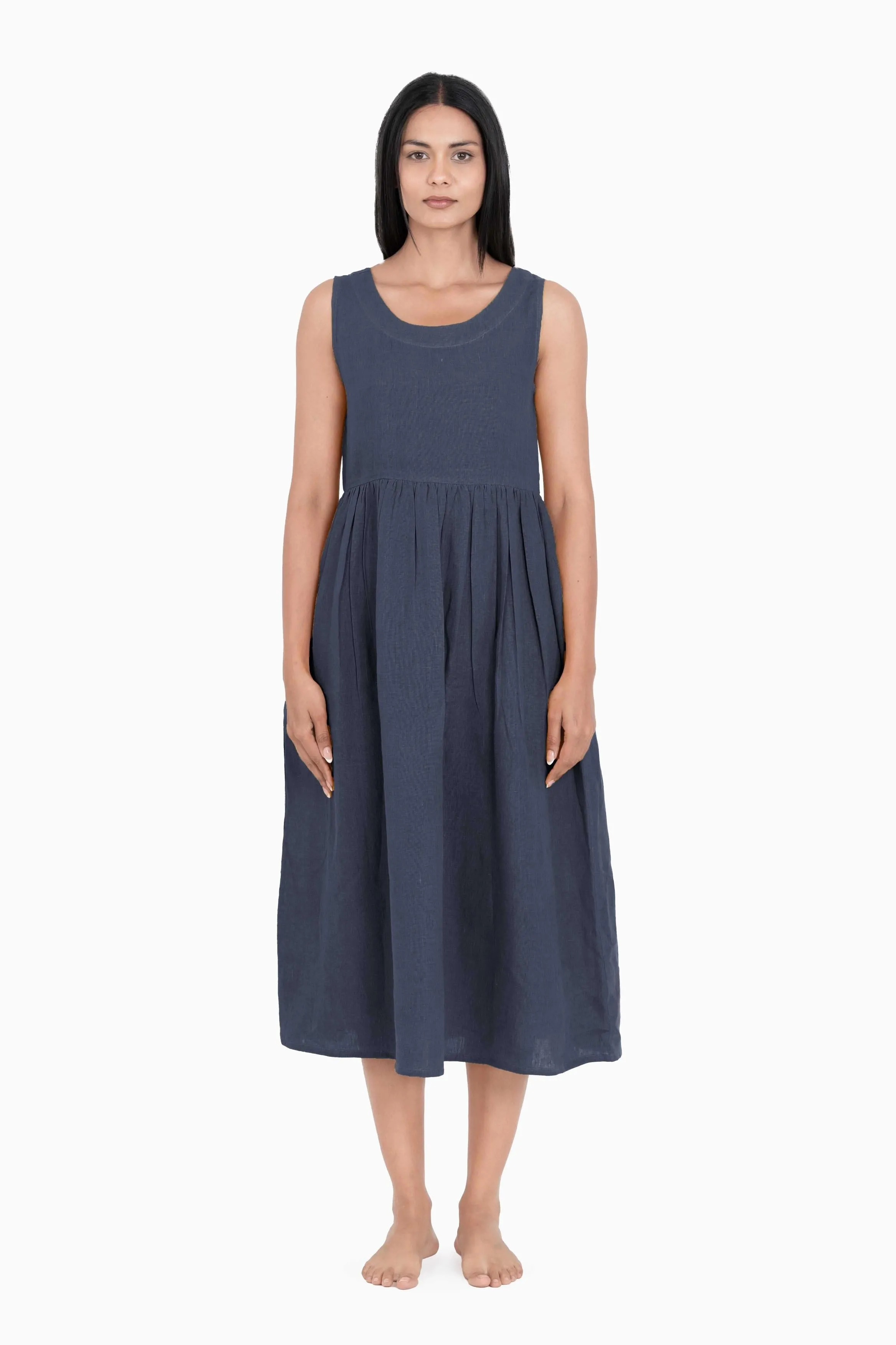 Linen Achill Dress-Petal Pink