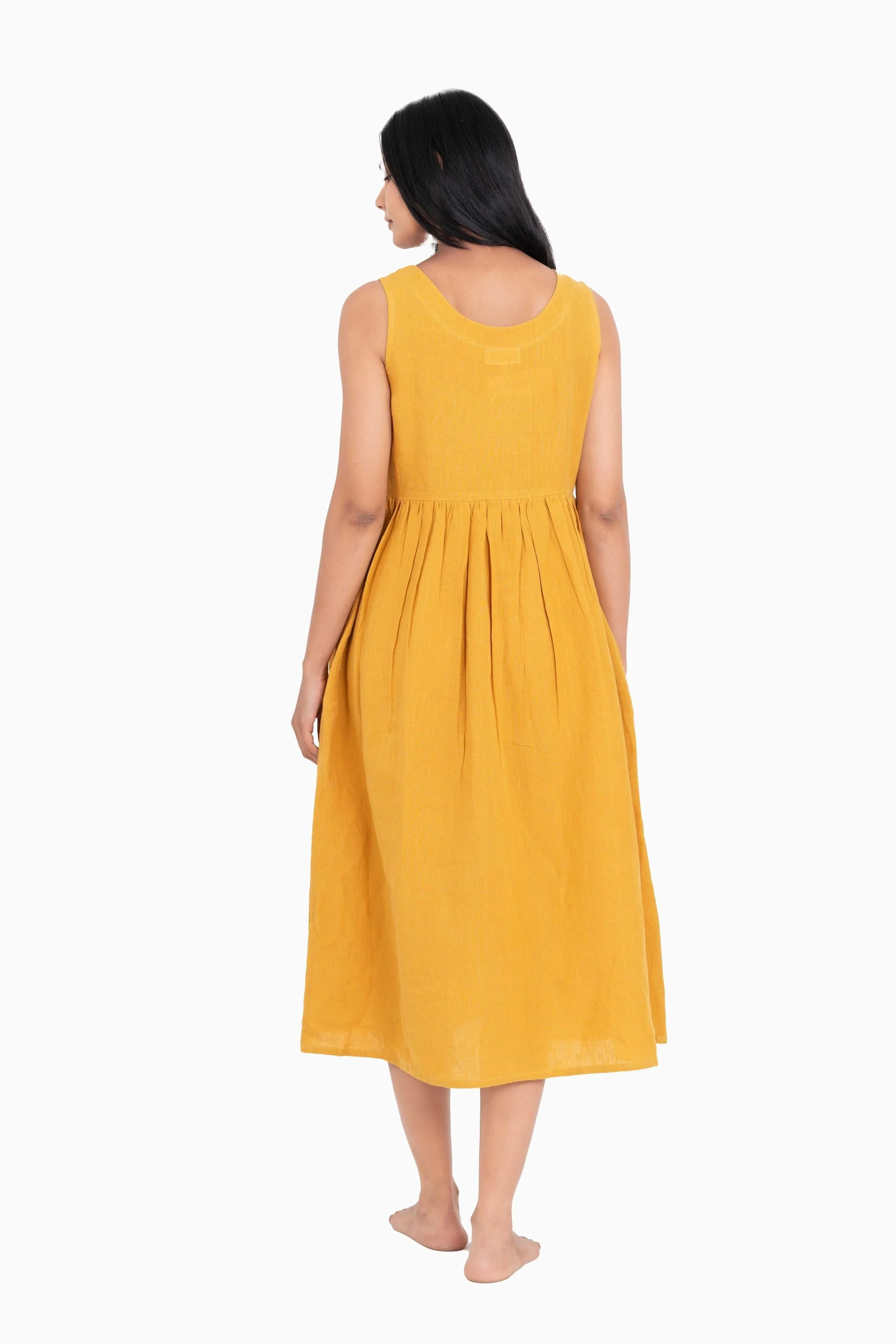 Linen Achill Dress-Petal Pink