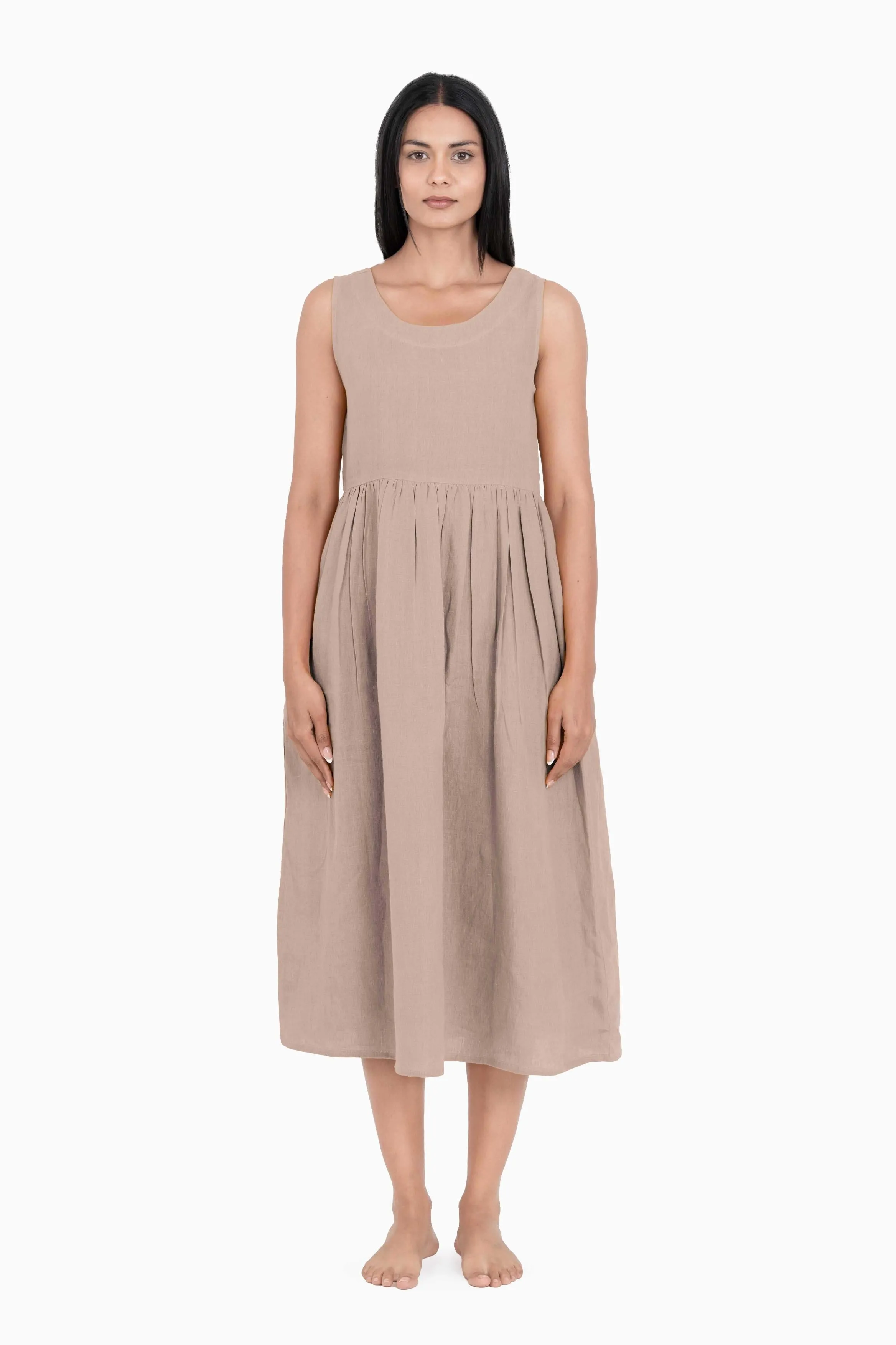 Linen Achill Dress-Petal Pink