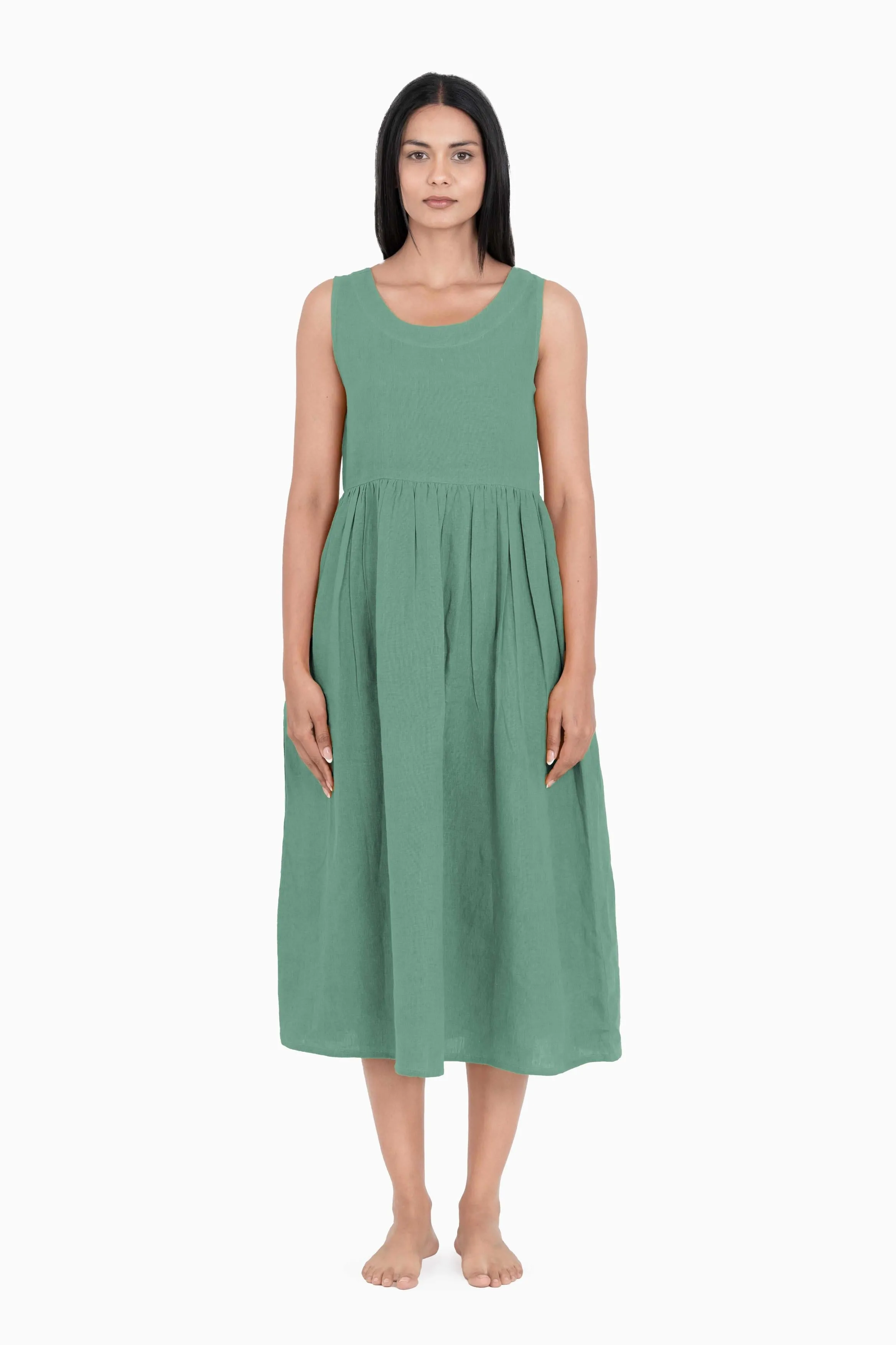 Linen Achill Dress-Petal Pink