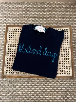 Lingua Franca Bluebird Days Crewneck Cashmere Sweater