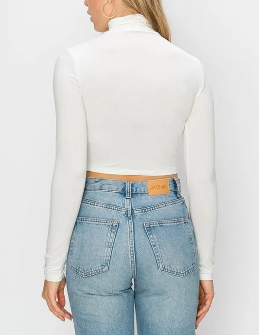 Long Sleeve Turtleneck Crop Top