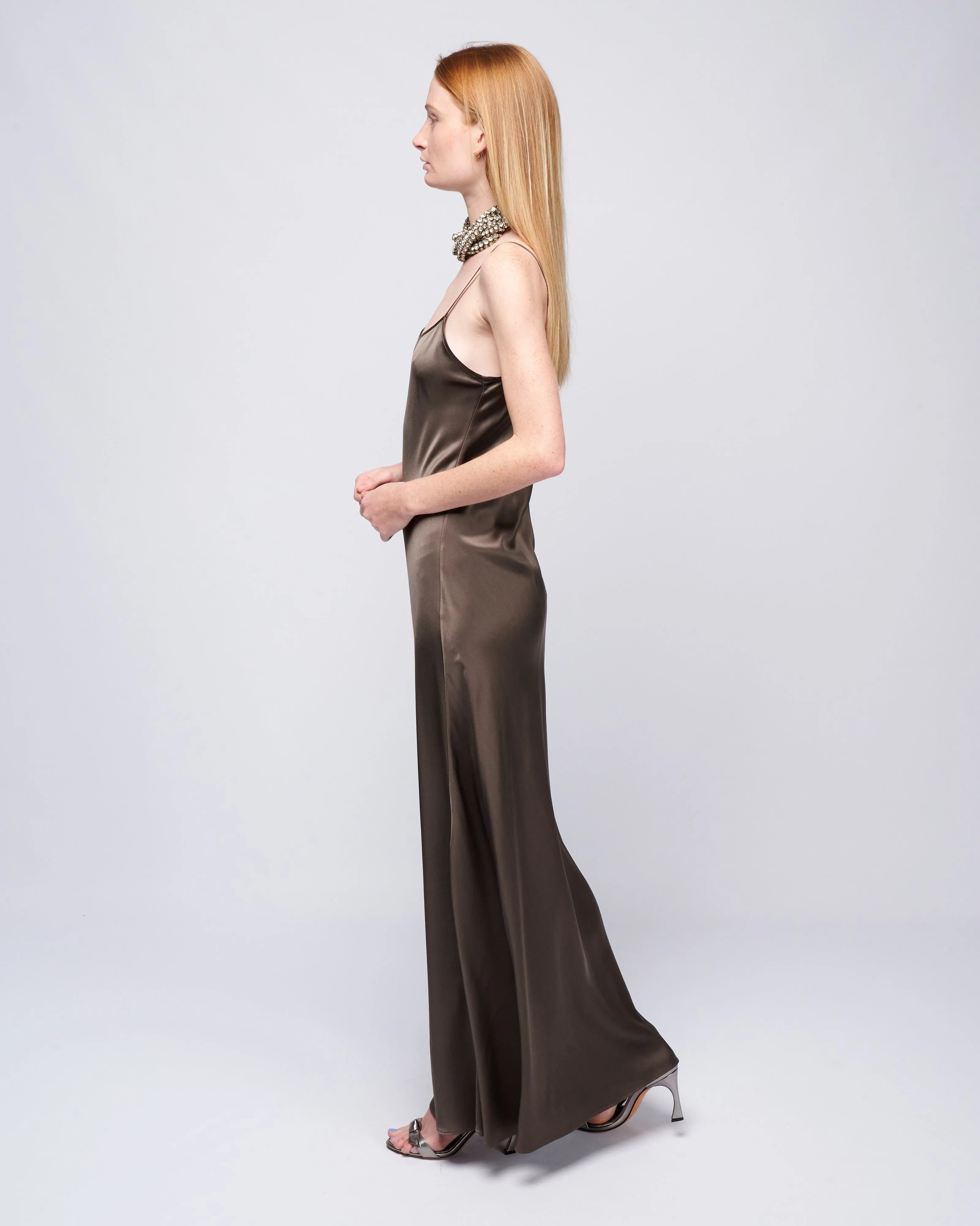 long slip dress - mink