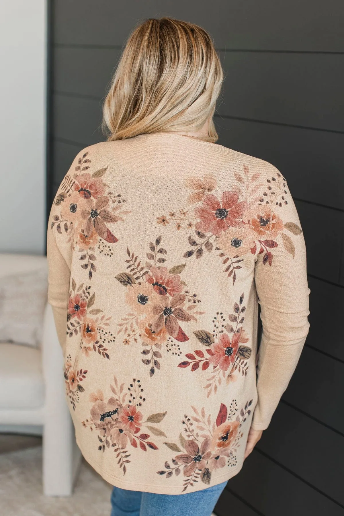 Love In Your Eyes Floral Cardigan- Khaki