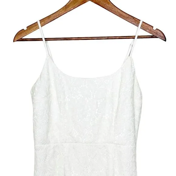 Lulu’s Always Gorgeous White Lace High-Low Midi Dress