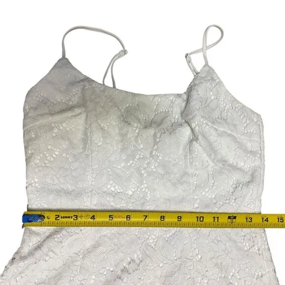 Lulu’s Always Gorgeous White Lace High-Low Midi Dress