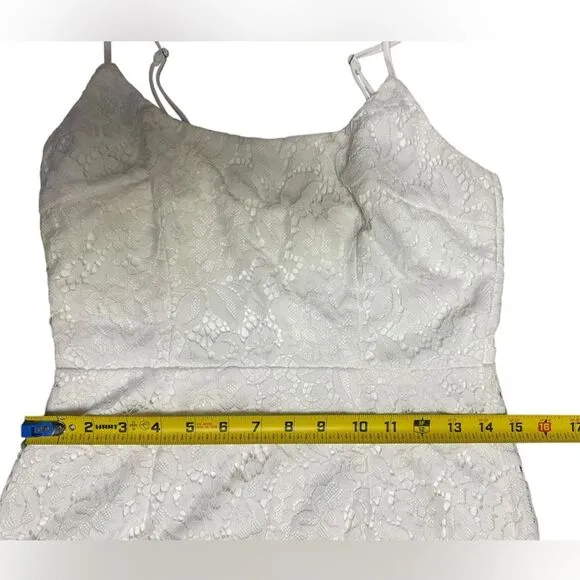 Lulu’s Always Gorgeous White Lace High-Low Midi Dress