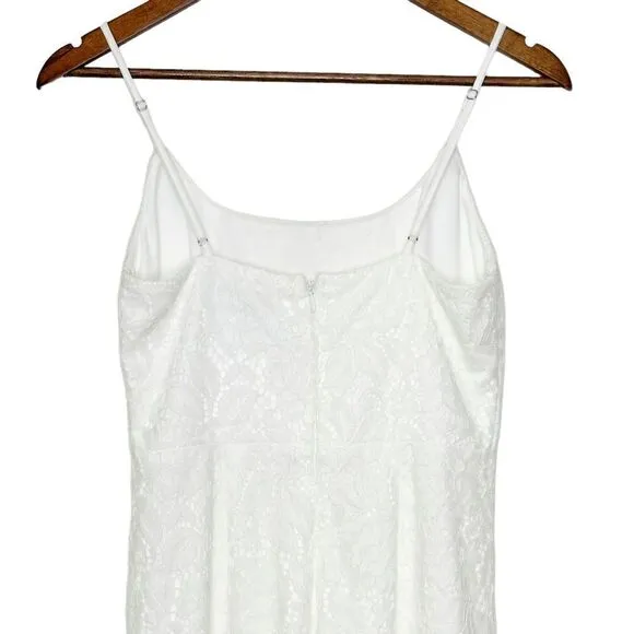 Lulu’s Always Gorgeous White Lace High-Low Midi Dress