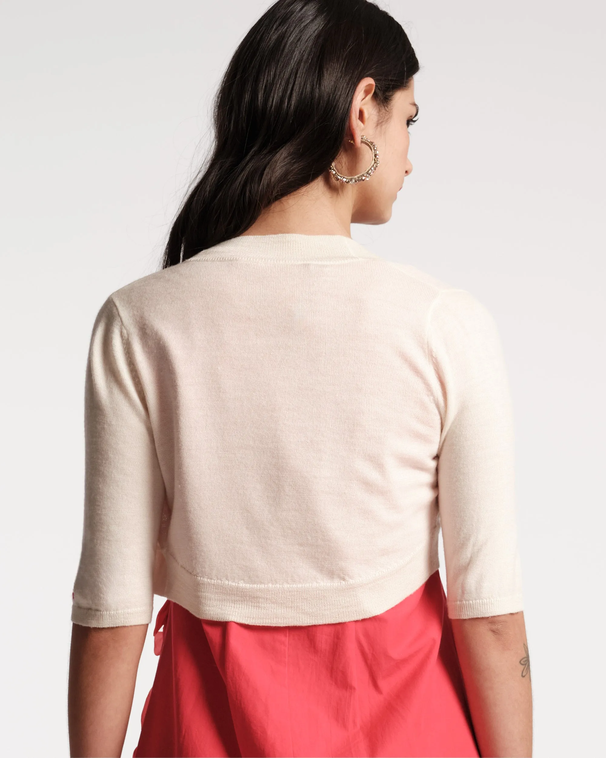 Lupita Merino Cardigan - Oyster