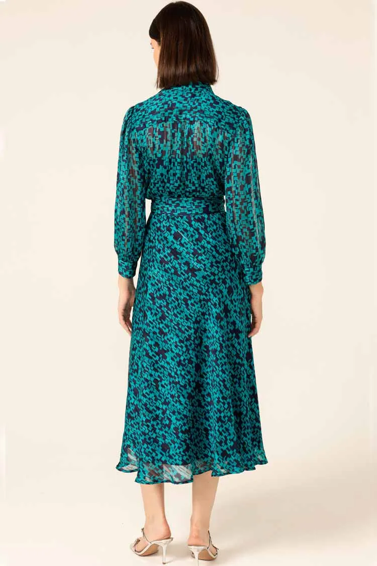 Lush Lagoon Dress in Navy Aqua