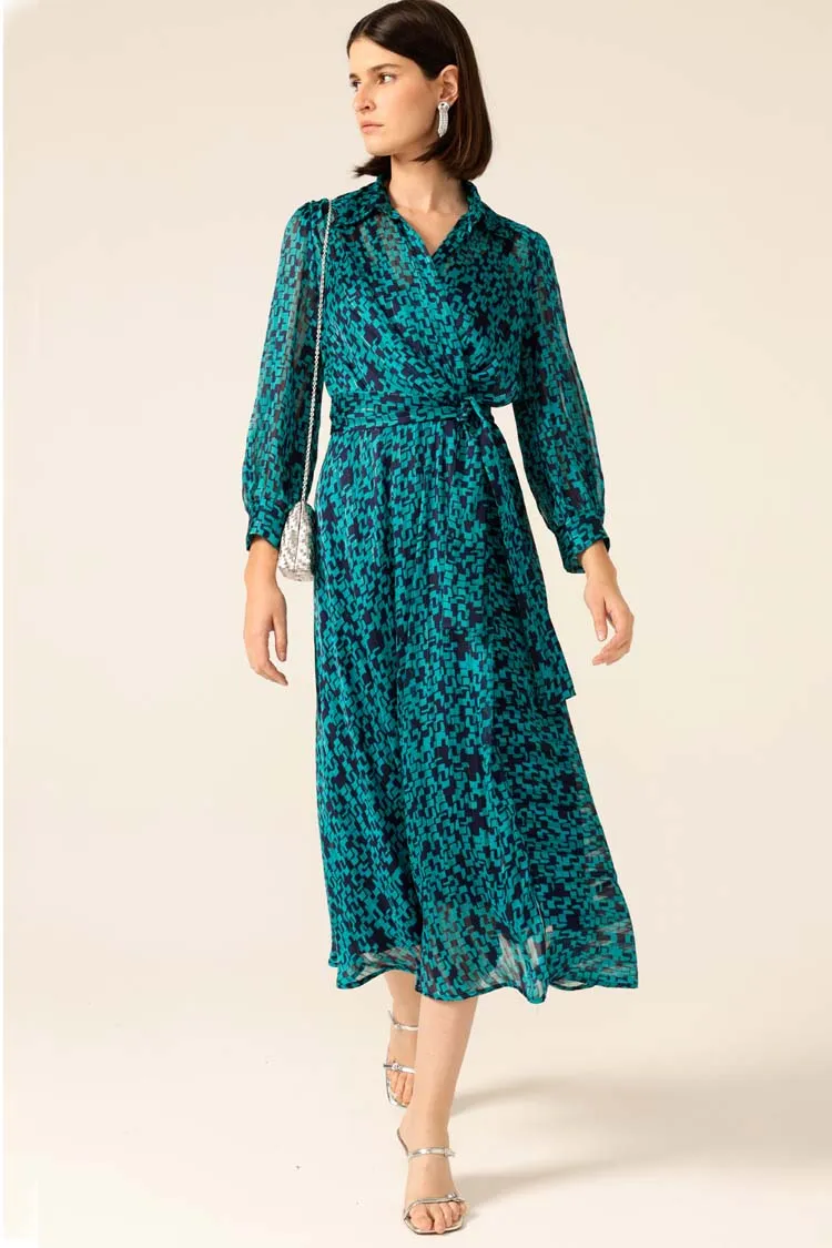 Lush Lagoon Dress in Navy Aqua