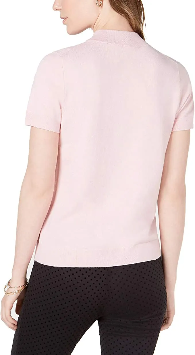 Maison Jules Bow-Neck Sweater Pink Size Medium