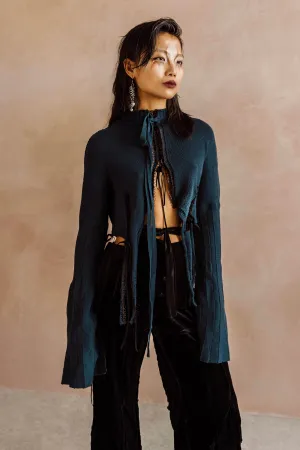 MANDRAGORA Cropped Navy Knit