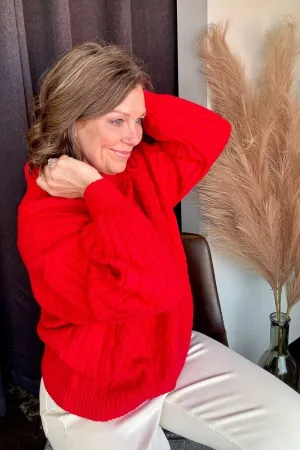 Maren Cable Knit Turtleneck Sweater-FINAL SALE