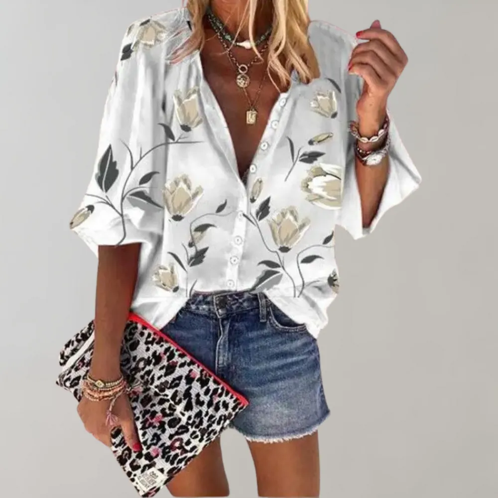 Mavis - Floral Print Blouse for Women - Fashionable & Easy to Wear