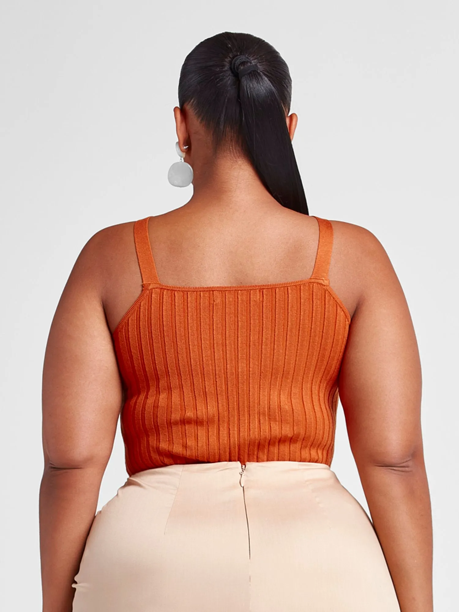 Melanie Rib Knit Tank with O-Ring Straps