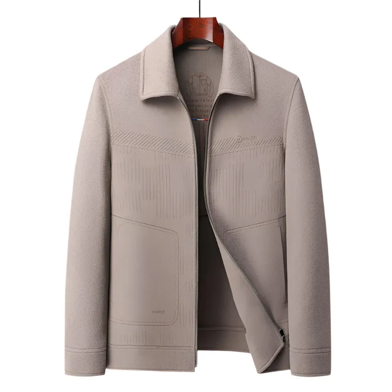 Men's 100% Pure Wool Double-Faced Jacket | Luxury Handcrafted Winter Collection