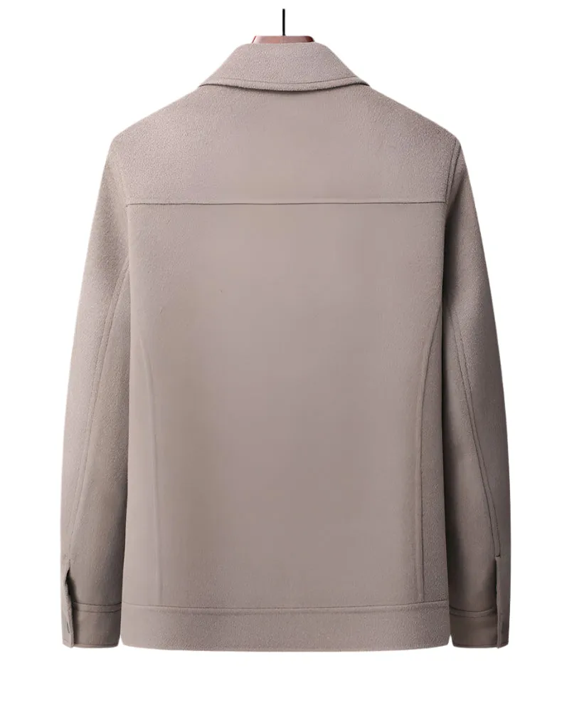 Men's 100% Pure Wool Double-Faced Jacket | Luxury Handcrafted Winter Collection