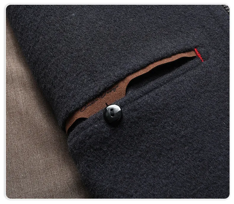 Men's 100% Pure Wool Double-Faced Jacket | Luxury Handcrafted Winter Collection